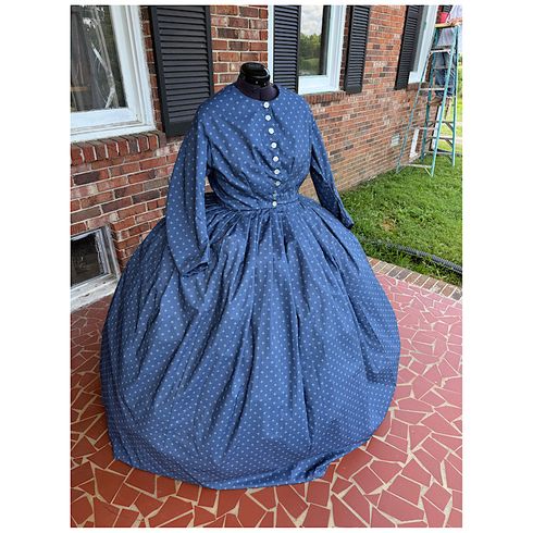 Smithsonian Institute Print Slate Blue Civil War Dress 30