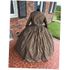 Taupe Brown Stripe Civil War Simple Day Dress/Camp Dress 34