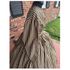 Taupe Brown Stripe Civil War Simple Day Dress/Camp Dress 38