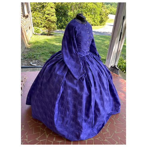 Tonal Purple VInes Civil War Camp Dress/Simple Day Dress 24