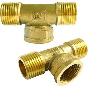 XNTONG 1/2" Brass Tee Diverter Valve – 1/2" Male X 1/2" Male X 1/2" Female, For Shower, Bidet & Sprayer Hose