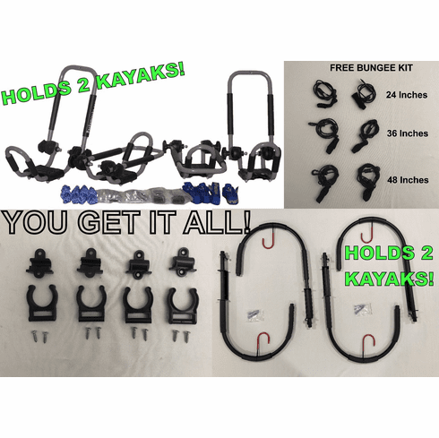 Battleship Gray<br>Folding J-style Kayak Rack Roof Top and Wall Carrier Bundle<br><br>80% OFF