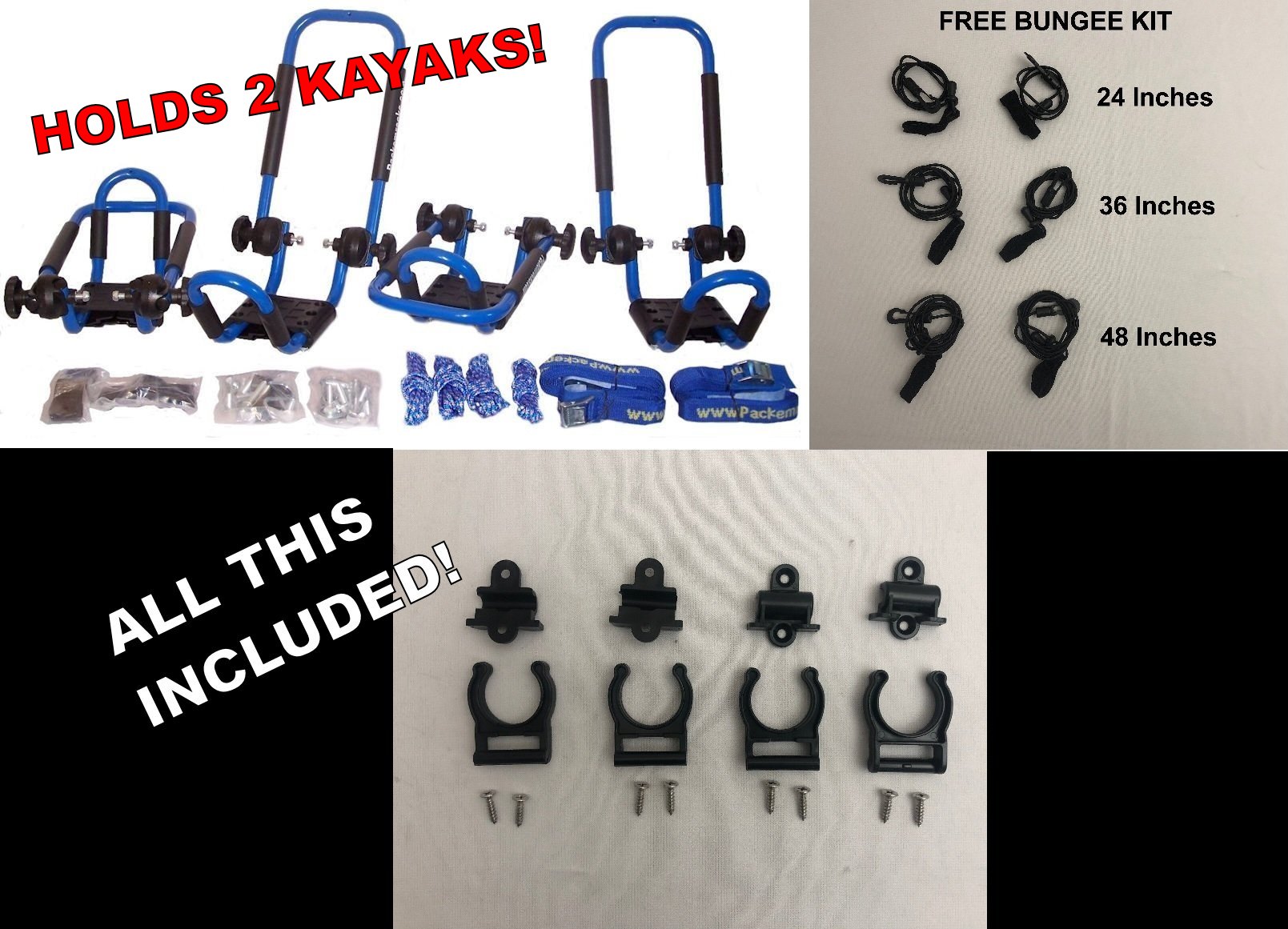 Kayak Rack Folding JHook Vehicle Top Racks Packem Color Bright Blue
