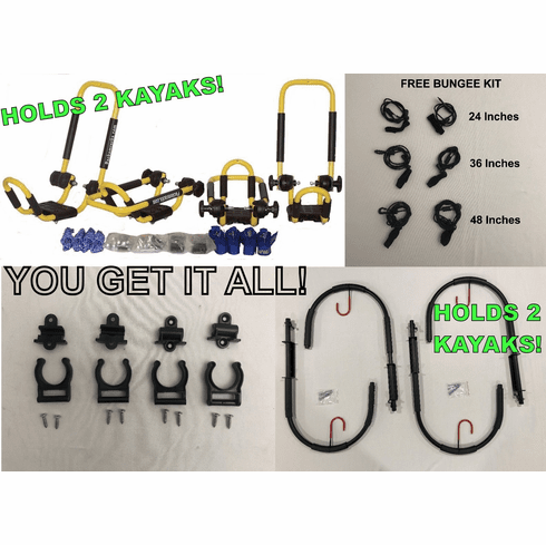 Sunshine Yellow<br>Folding J-style Kayak Rack Roof Top and Wall Carrier Bundle<br><br>80% OFF