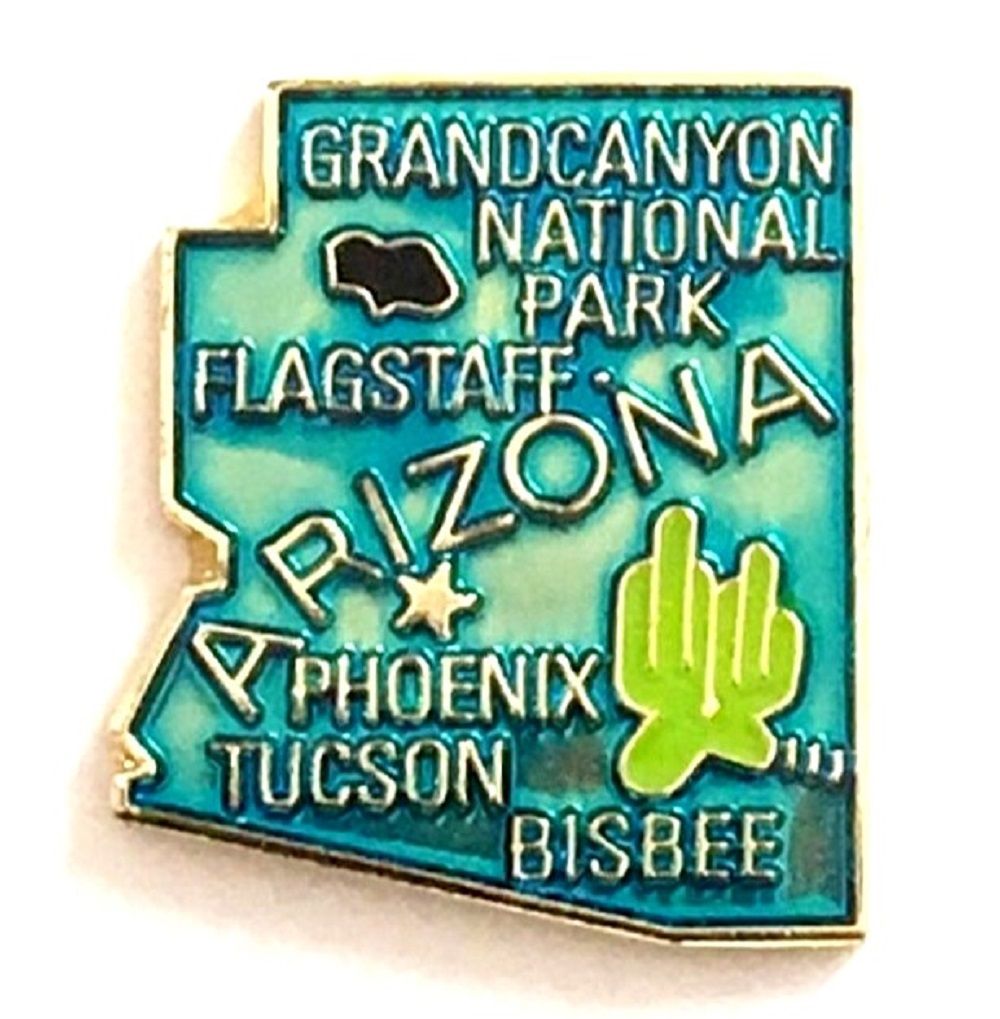 Map pins, Arizona state map lapel pin, state map lapel pins