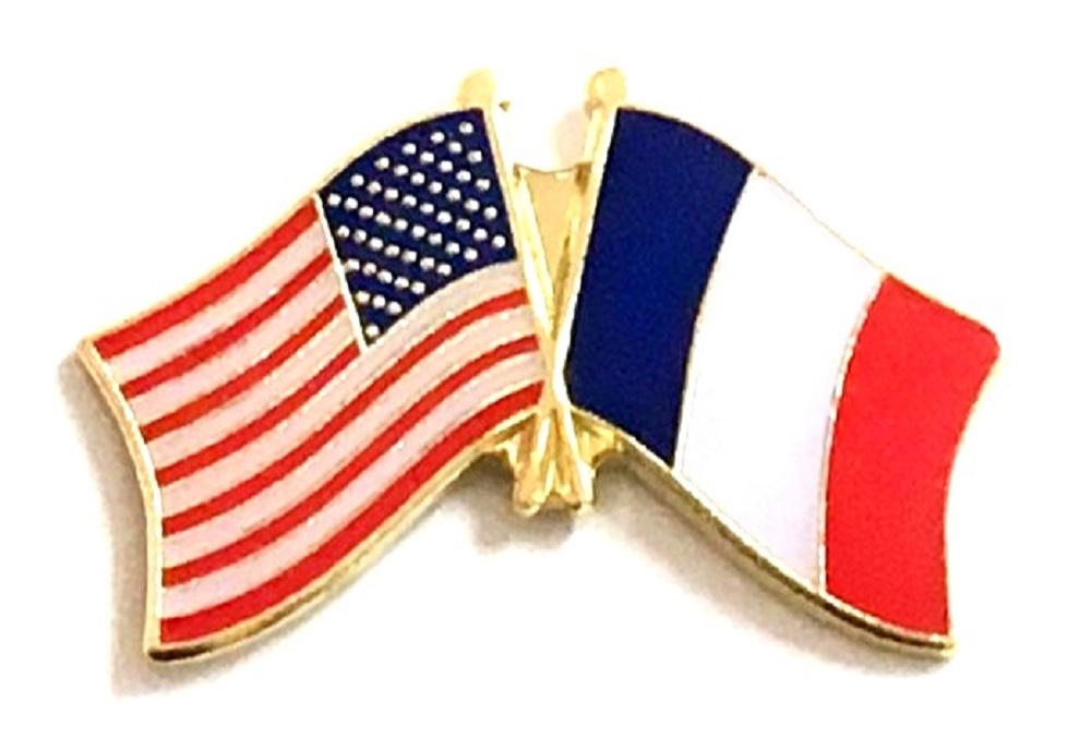 French flag friendship lapel pins, world flag friendship lapel pin