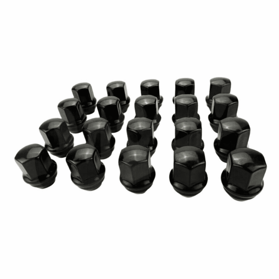 6509422BLK Black 20-Piece Lug Nut Set for 18-25 Jeep Wrangler JL, Gladiator JT