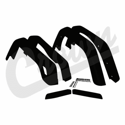 55254918K6 6 Piece Factory Style Fender Flare Kit, fits 1997-06 Jeep Wrangler TJ and 2004-06 Wrangler LJ