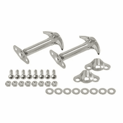 Kentrol 30401 Stainless Steel Hood Catch Set for 1955-1995 Jeep CJ & YJ Wrangler