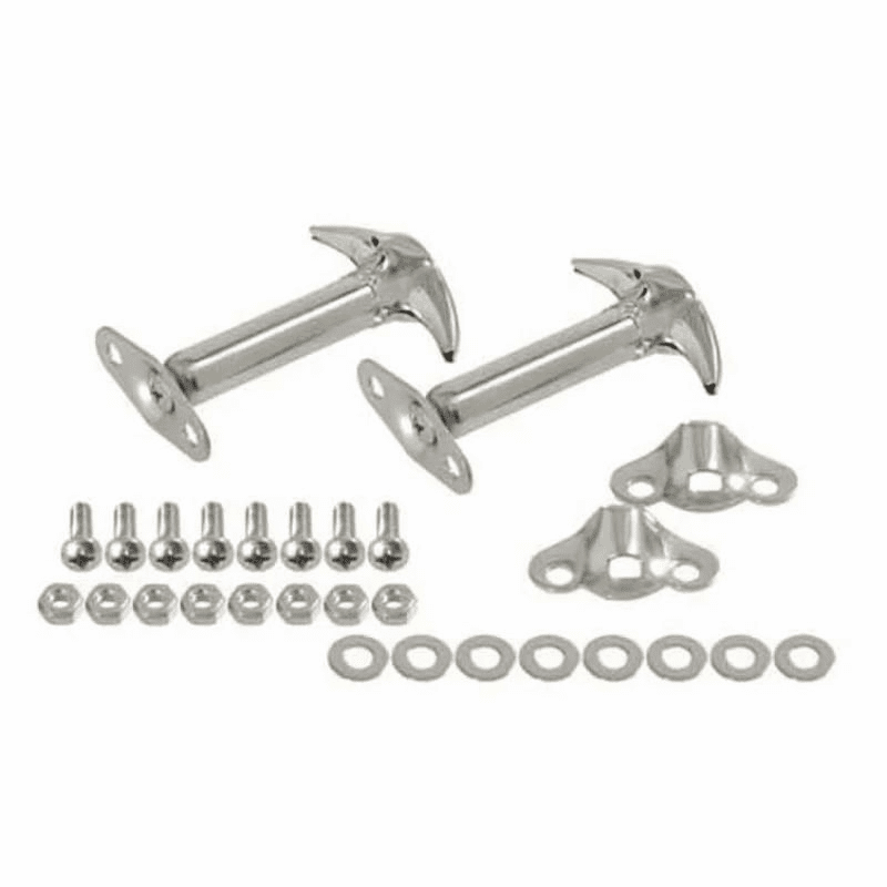 Kentrol 30401 Stainless Steel Hood Catch Set for 1955-1995 Jeep CJ & YJ Wrangler