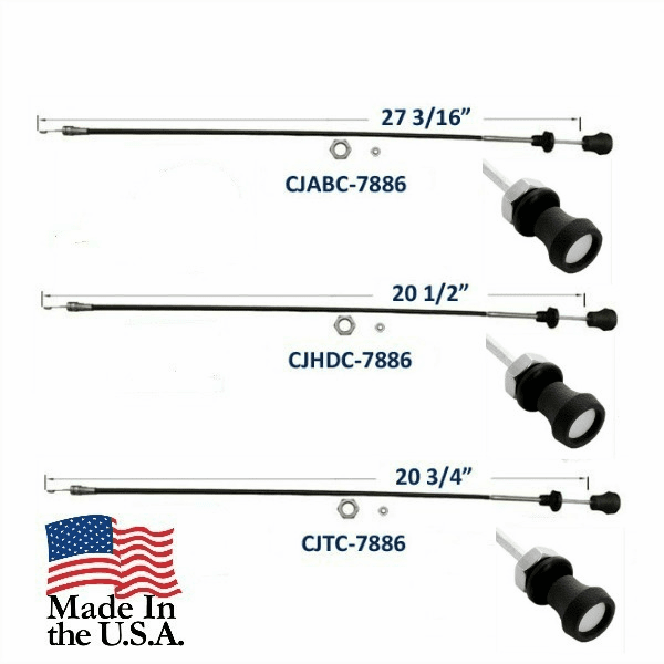 MTS Co. 3-Pack Control Cable Set – 1976-1977.5 Jeep CJ – Heater/Temp/Air Box – USA Made