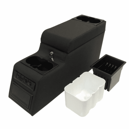 RT27009 Deluxe Locking Center Console, Black Denim for 76-95 Jeep CJ, Wrangler YJ