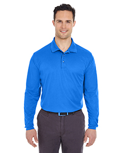 8210LS - UltraClub Adult Cool & Dry Long-Sleeve Mesh Piqué Polo