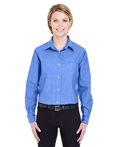8361 - UltraClub Ladies' Long-Sleeve Performance Pinpoint