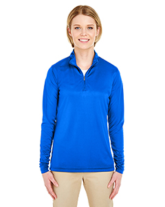 8424L - UltraClub Ladies' Cool & Dry Sport Performance Interlock 1/4-Zip Pullover