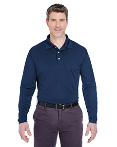 8445LS - UltraClub Adult Cool & Dry Long-Sleeve Stain-Release Performance Polo