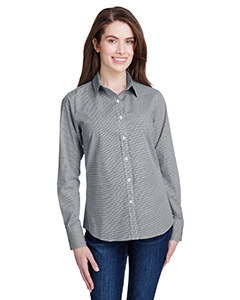 Artisan Collection by Reprime Ladies' Microcheck Gingham Long-Sleeve Cotton Shirt. RP320