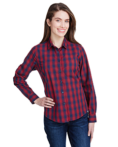 Artisan Collection by Reprime Ladies' Mulligan Check Long-Sleeve Cotton Shirt. RP350