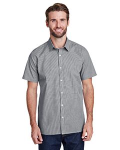 Artisan Collection by Reprime Mens Microcheck Gingham Short-Sleeve Cotton Shirt. RP221