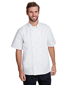 Artisan Collection by Reprime Unisex Studded Front Short-Sleeve Chef's Coat. RP664
