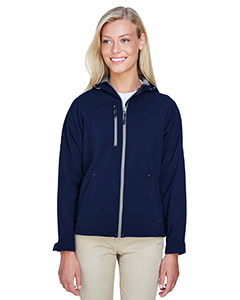 Ash City - North End Ladies' Prospect Two-Layer Fleece Bonded Soft Shell Hooded Jacket. 78166