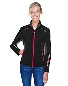 Ash City - North End Ladies' Pursuit Three-Layer Light Bonded Hybrid Soft Shell Jacket with Laser Perforation. 78678