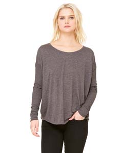 Bella + Canvas Ladies' Flowy Long-Sleeve T-Shirt with 2x1 Sleeves. 8852