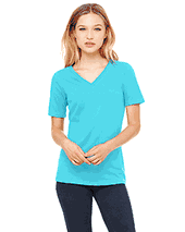 Bella + Canvas Ladies' Relaxed Jersey Short-Sleeve V-Neck T-Shirt. 6405