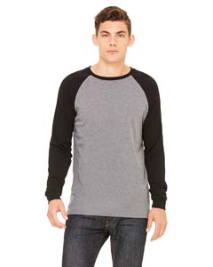 Bella + Canvas Men's Jersey Long-Sleeve Baseball T-Shirt. 3000C
