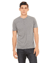 Bella + Canvas Men's Triblend Short-Sleeve Henley. 3125