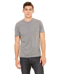 Bella + Canvas Men's Triblend Short-Sleeve Henley. 3125