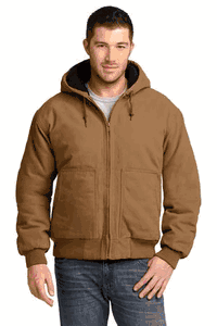 CornerStone Washed Duck Cloth Insulated Hooded Work Jacket. CSJ41