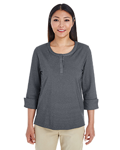 Devon & Jones Ladies' Central Cotton Blend Mlange Knit Top. DG230W