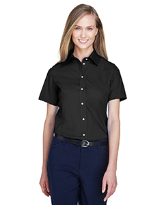 Devon & Jones Ladies' Crown Woven Collection Solid Broadcloth Short-Sleeve Shirt. D620SW