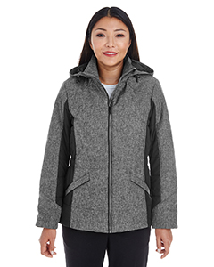 Devon & Jones Ladies' Midtown Insulated Fabric-Block Jacket with Crosshatch Mlange. DG710W