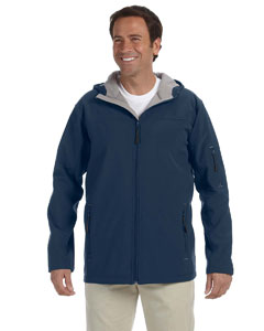 Devon & Jones Men's Soft Shell Hooded Jacket. D998