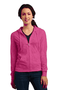 District® Women's Fitted Jersey Full-Zip Hoodie. DT2100