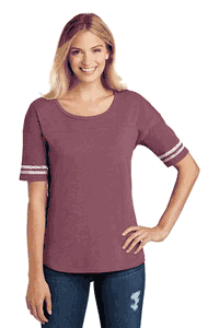 "VALUE TEES" Women's Fashion Striped Sleeve Tee