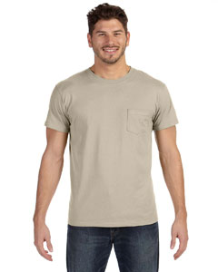 Hanes Adult 4.5 oz., 100% Ringspun Cotton nano-T T-Shirt with Pocket. 498P