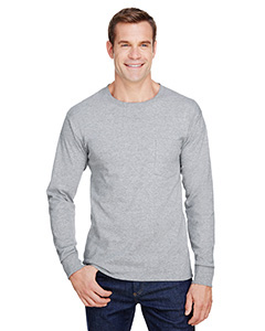 Hanes Adult Workwear Long-Sleeve Pocket T-Shirt. W120