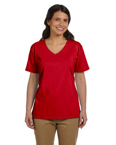 Hanes Ladies' 5.2 oz. Tagless V-Neck T-Shirt. 5780