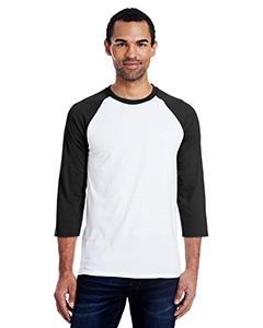 Hanes Men's 4.5 oz., 60/40 Ringspun Cotton/Polyester X-Temp Baseball T-Shirt. 42BA
