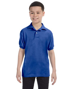 Hanes Youth 5.2 oz., 50/50 EcoSmart Jersey Knit Polo. 054Y