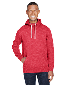 J America Adult Melange Fleece Pullover Hood. JA8677