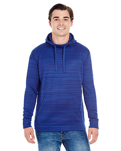 J America Adult Odyssey Striped Poly Fleece Pullover Hood. JA8661