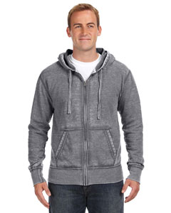 J America Adult Vintage Zen Full-Zip Fleece Hood. JA8916