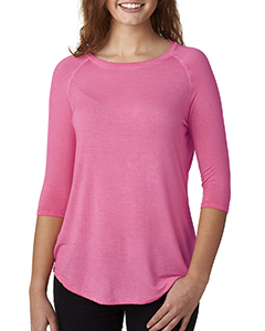 J America Ladies' Oasis Wash 3/4-Sleeve T-Shirt. JA8232