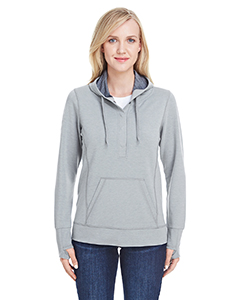 J America Ladies' Omega Stretch Snap-Placket Hood. JA8431