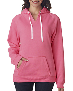 J America Ladies' Sydney Brushed V-Neck Hood. JA8836