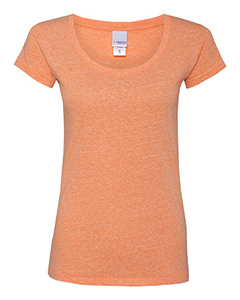 J America Ladies Twisted Slub Jersey Scoopneck T-Shirt. JA8260
